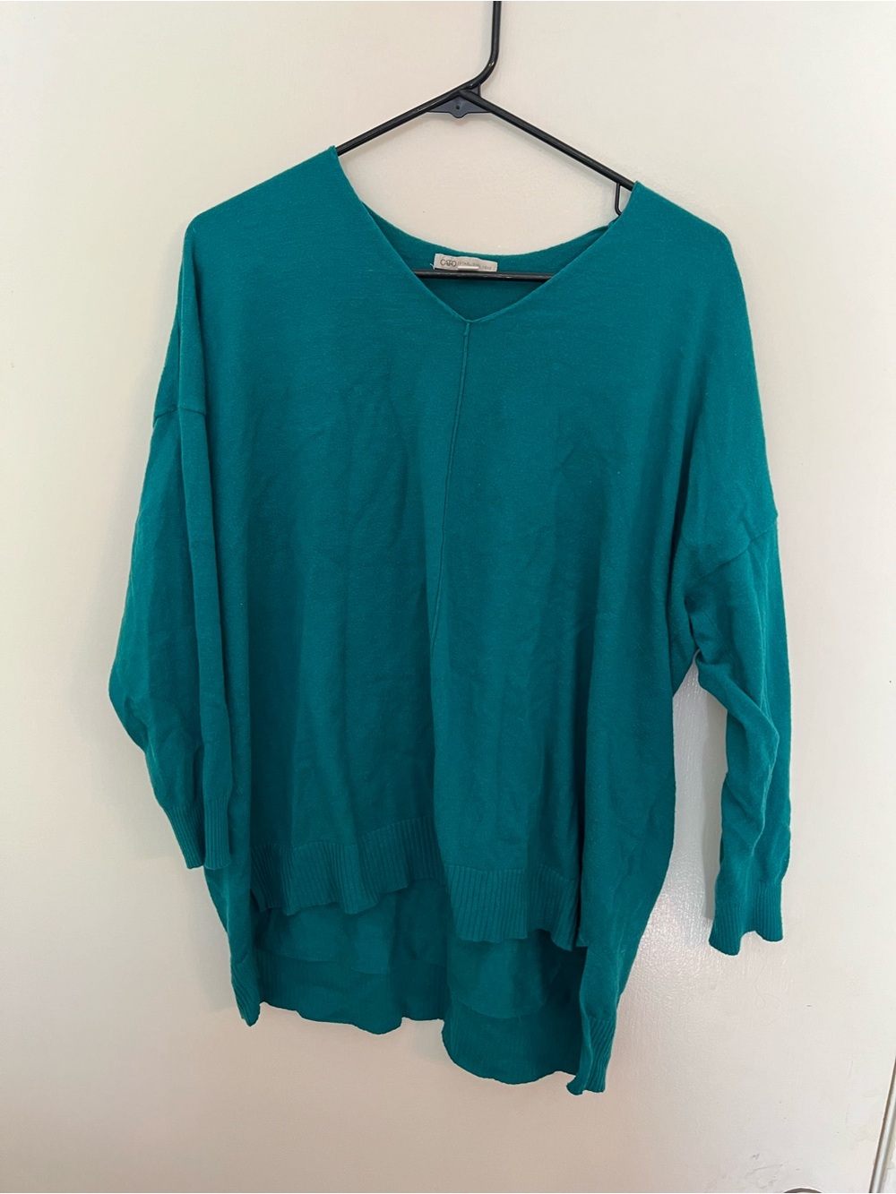 Cato Teal Relaxed V-Neck Tunic Top